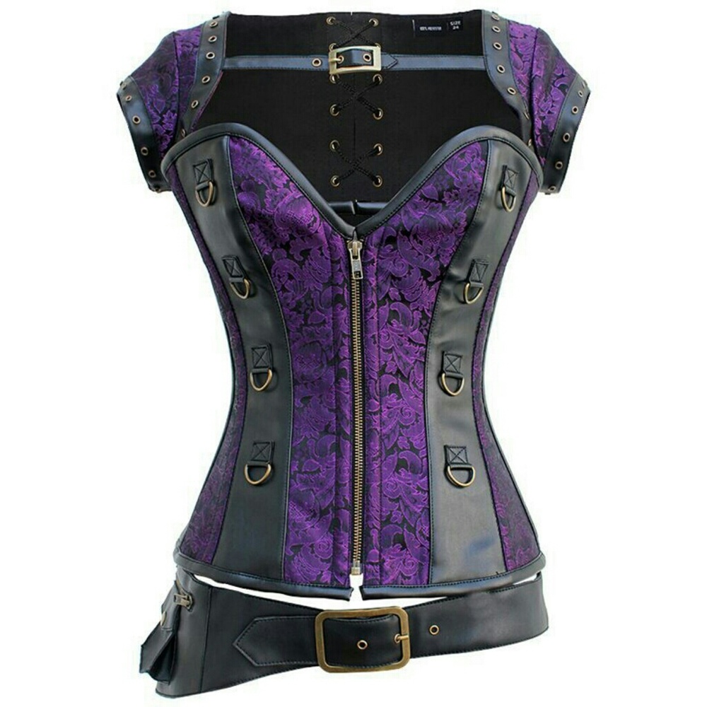 Purple Steampunk Corset Set